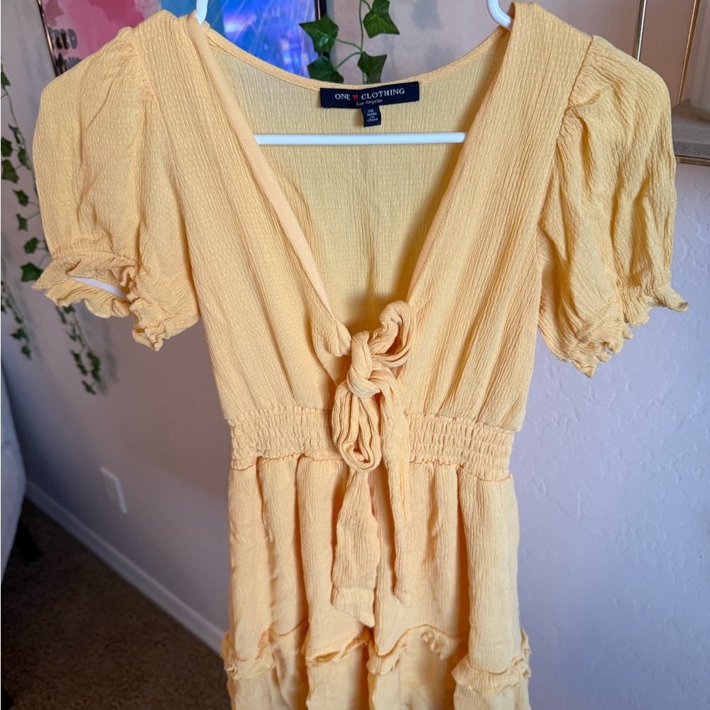 One Clothing Mustard Textured Top